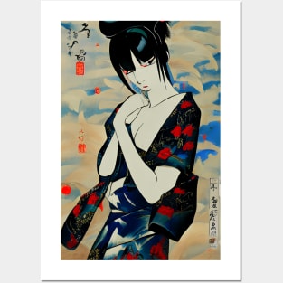 Geisha painting Posters and Art